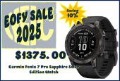 EOFY 2025 - Garmin fēnix® 7 Pro – Sapphire Solar Edition, Carbon Gray DLC Titanium with Black Band