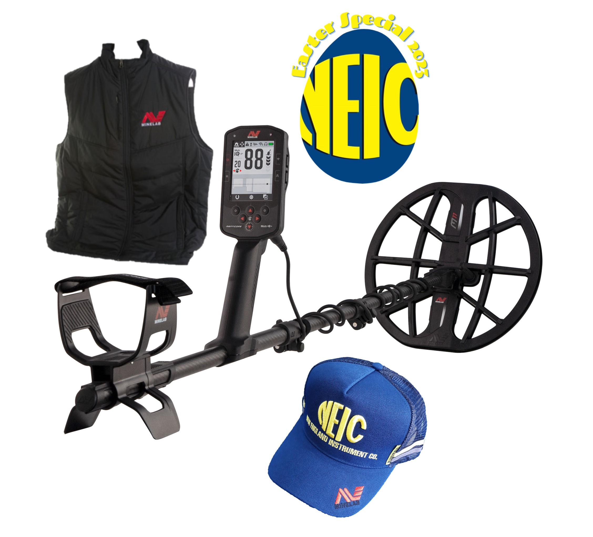 Easter Special – MINELAB MANITCORE + Minelab Puffer Vest + NEIC Cap