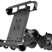 RAM DOUBLE TWIST LOCK SUCTION CUP MOUNT WITH TAB-TITE UNIVERSAL SPRING LOADED CRADLE FOR 10″ TABLETS WITH HEAVY DUTY CASES RAM-B-189-TAB8U
