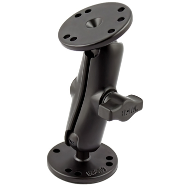 RAM 1″ BALL MOUNT WITH 2 X 2.5″ ROUND BASES WITH AMPS HOLE PATTERN RAM-B-101U
