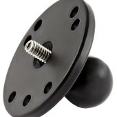 RAM 2.5″ ROUND BASE (AMPS HOLE PATTERN), 1″ BALL & 1/4″-20 THREADED MALE POST FOR CAMERAS RAM-B-202AU