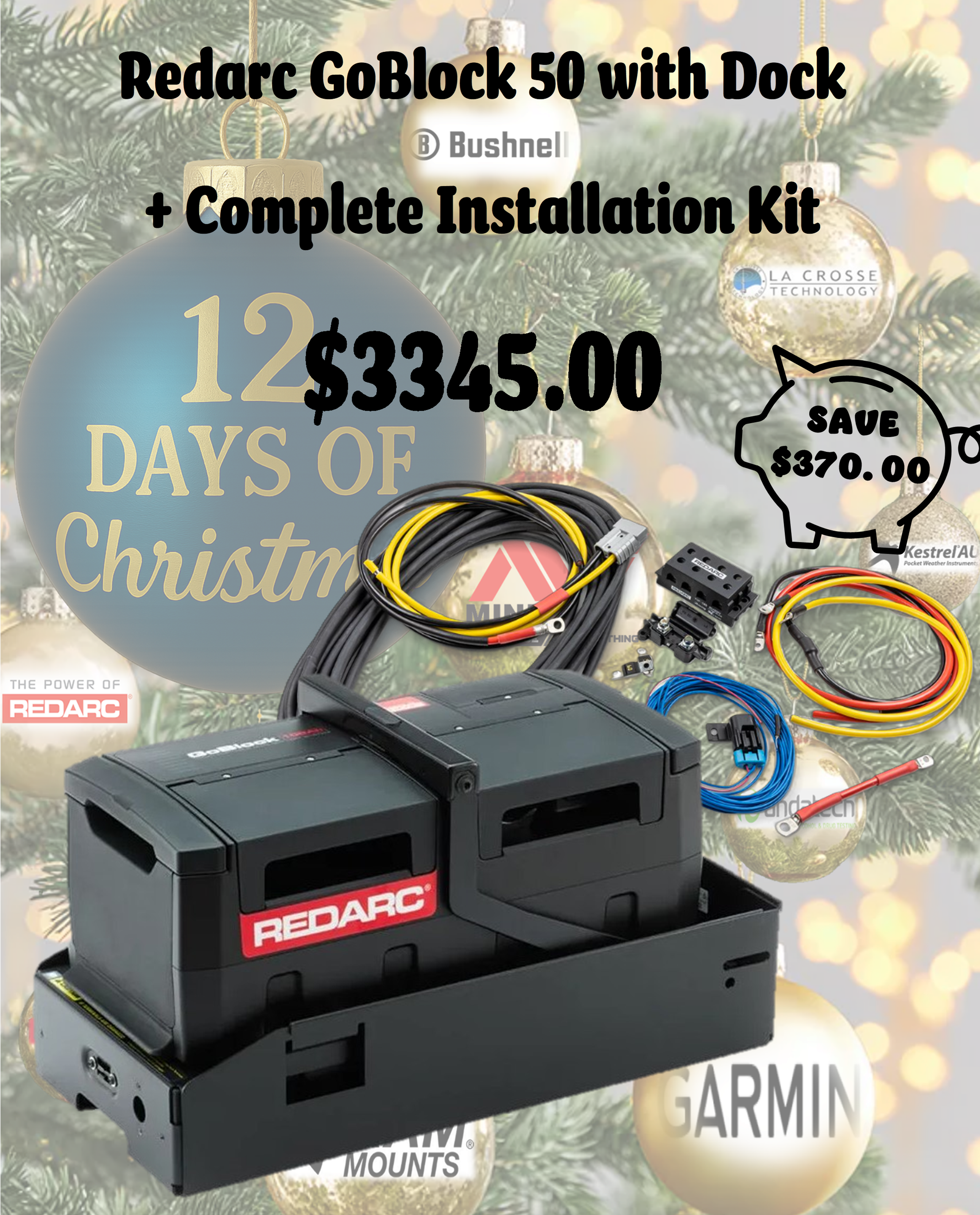 Redarc GoBlock 50 + PowerDock + Complete Installation Wiring Kit